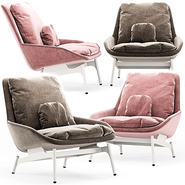 Luxury Leather Lounge Chair 3D model image 1 