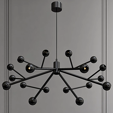 Sleek White Loft Chandelier 3D model image 1 