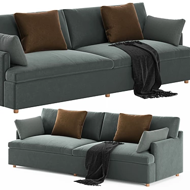 Cozy Cloud Track Arm Sofa 3D model image 1 