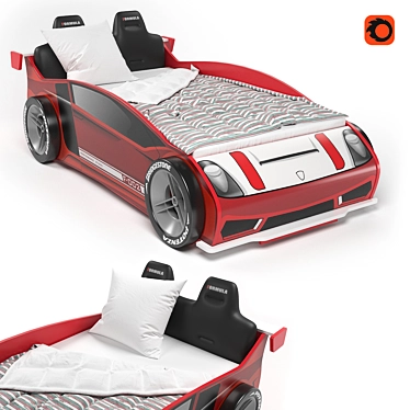 Formula Teen Car Bed with Underbed Storage 3D model image 1 