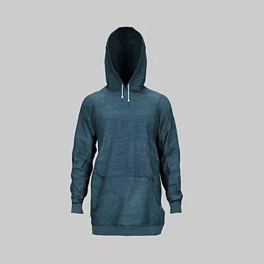 Logoless Low-Poly Hoodie: Sleek Style 3D model image 1 