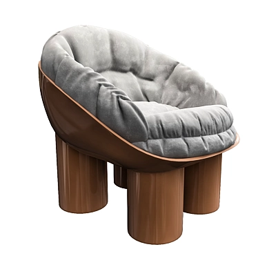 Designer Chair - Brick & Grey 3D model image 1 