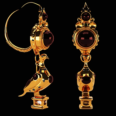 Golden Dove Earrings - Ancient Greek Treasures 3D model image 1 