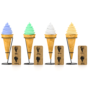 Delicious Japanese Waffle Cone Ice Cream 3D model image 1 