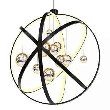 Elegant Orb Pendant Light 3D model image 1 