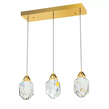Glamour-Glow Crystal Pendant Light 3D model image 1 