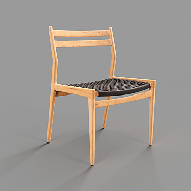 Versatile Woven Rope Dining Chair 3D model image 1 