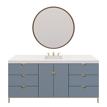 Modern Nightstand Washbasin with Mirror 3D model image 1 