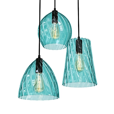 Ripple Glass Pendant Light 3D model image 1 