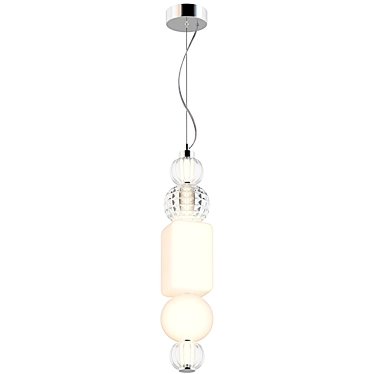 Modern Pendant Lamp Collar: Chrome, Transparent Glass Shade 3D model image 1 