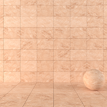 Bretton Beige Stone Wall Tiles: Textured & Versatile 3D model image 1 