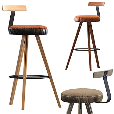 Sleek Endo Bar Stool: Modern Elegance 3D model image 1 