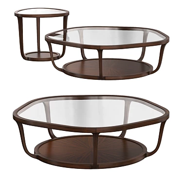 Sleek Lacquered Glass Coffee Table 3D model image 1 