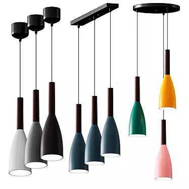 Nordic Chic Cone Pendant: Simple Elegance 3D model image 1 