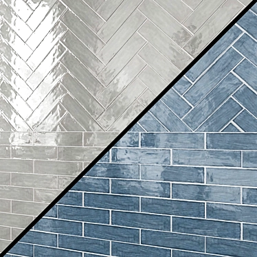 B Train Indigo Gloss Crackle Ceramic Tile 3D model image 1 