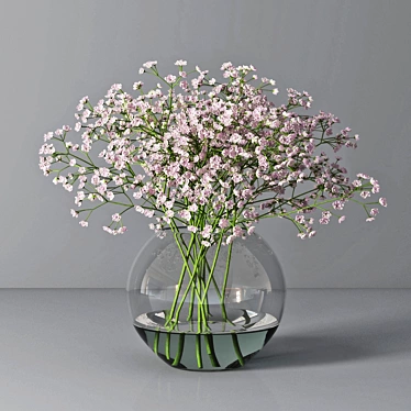 Elegant Gypsophila Bouquet 3D model image 1 