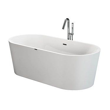 SSWW M707 Acrylic Bathtub - Sleek, Strong, and Spacious 3D model image 1 