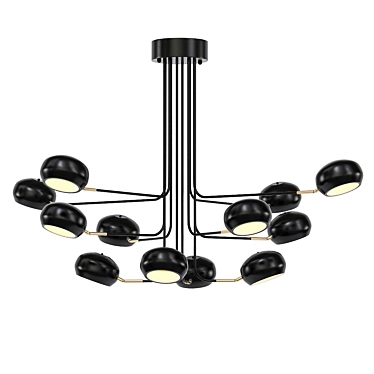 Curve Noir Chandelier 3D model image 1 