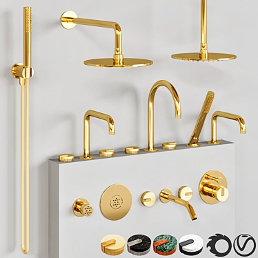 Elegant Graff Mod Faucet Set 3D model image 1 