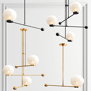 Elegant Chandelier Collection: Fall Pendant & LED Globe 3D model image 1 