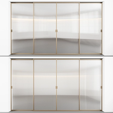 Embossed Glass Sliding Doors 3D model image 1 