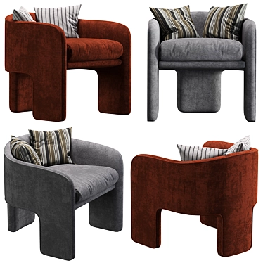 Modern Milo Baughman Armchair 3D model image 1 