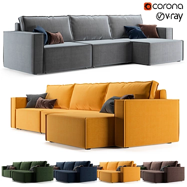 Loft Corner Sofa - Endless Comfort 3D model image 1 