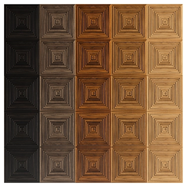  16-Piece Wooden Wall Panel Set - 5 Wood Types 3D model image 1 