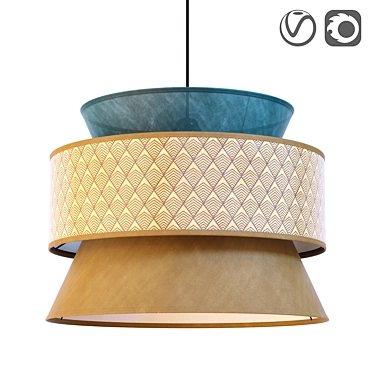 Vintage-Inspired Lampshade Trio 3D model image 1 