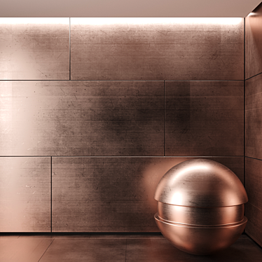 Seamless Brushed Copper Metal 3D model image 1 