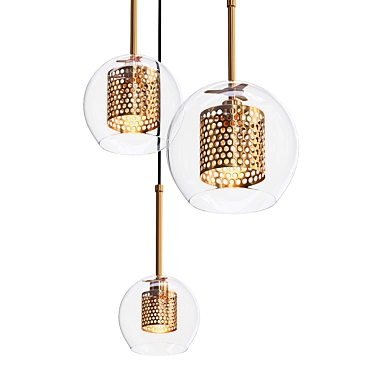 Scandinavian Glass Pendant Light 3D model image 1 