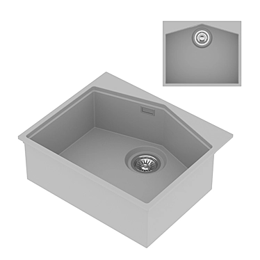Ocean Gray KitKraken: Practical and Minimalistic Kitchen Sink 3D model image 1 