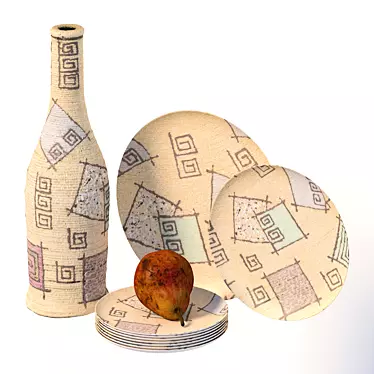 Handcrafted Decoupage Decorative Bottle 3D model image 1 