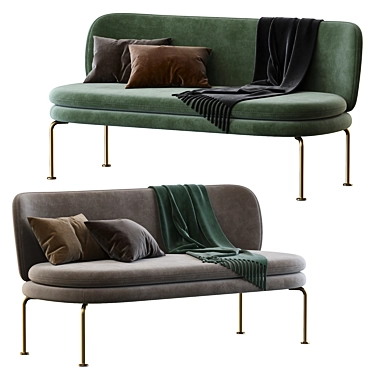 Elegant Soave Fabric Sectional 3D model image 1 