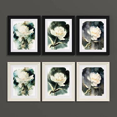 Modern Peony Art Collection 3D model image 1 