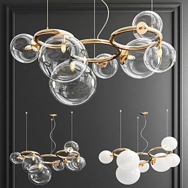 Elegant Puppet Ring Chandelier: Illuminate Your Space 3D model image 1 