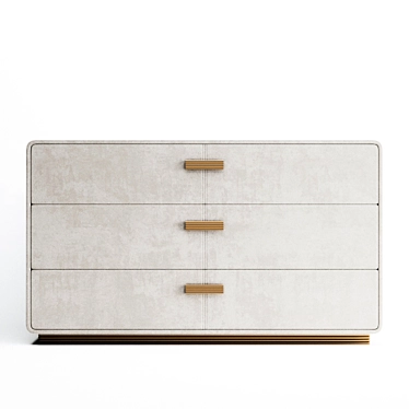 Elegant Rugiano Club Chest: 140x50xH81 3D model image 1 