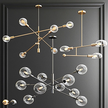 Modern Tangle Light Trio 3D model image 1 