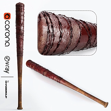 Negan's Iconic Lucille Replica 3D model image 1 