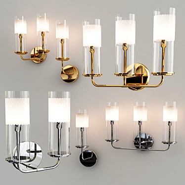Elegant Wentworth Wall Lights 3D model image 1 