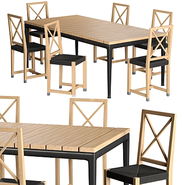 Modern Outdoor Dining Set: Flexform Pico Moka 3D model image 1 