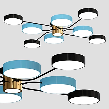 DF: 9-Light LED Ceiling Fixture 3D model image 1 