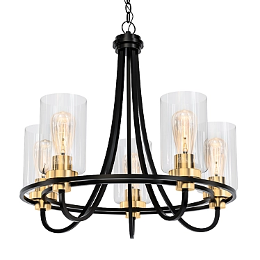 Elegant Oil-Rubbed Bronze Chandelier 3D model image 1 