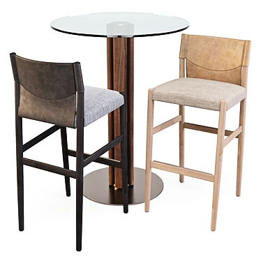 Eleganza: Porada Italian Bar Set with Quadrifoglio Bistrot Table and Sveva Stools 3D model image 1 