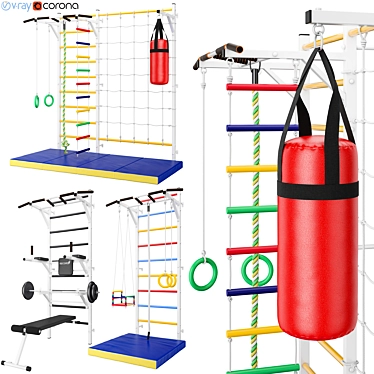 Ultimate Wall Bars Set: Record Monolith 2 3D model image 1 
