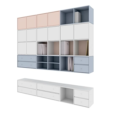 Modern Montana Shelving Unit 3D model image 1 