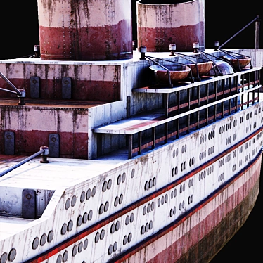 Rusty Abandoned Cruise Ship 3D model image 1 