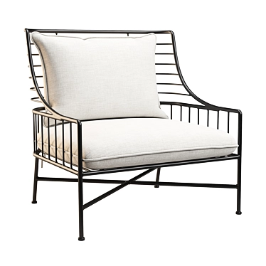 Sleek Breton Metal Chair - CB2 3D model image 1 