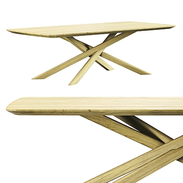 Modern Ethnicraft Mikado Rectangular Coffee Table 3D model image 1 