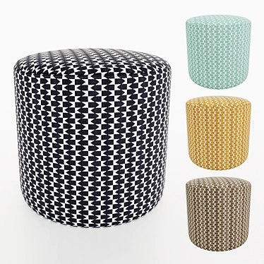 La Redoute Semeon Fabric Pouf 3D model image 1 